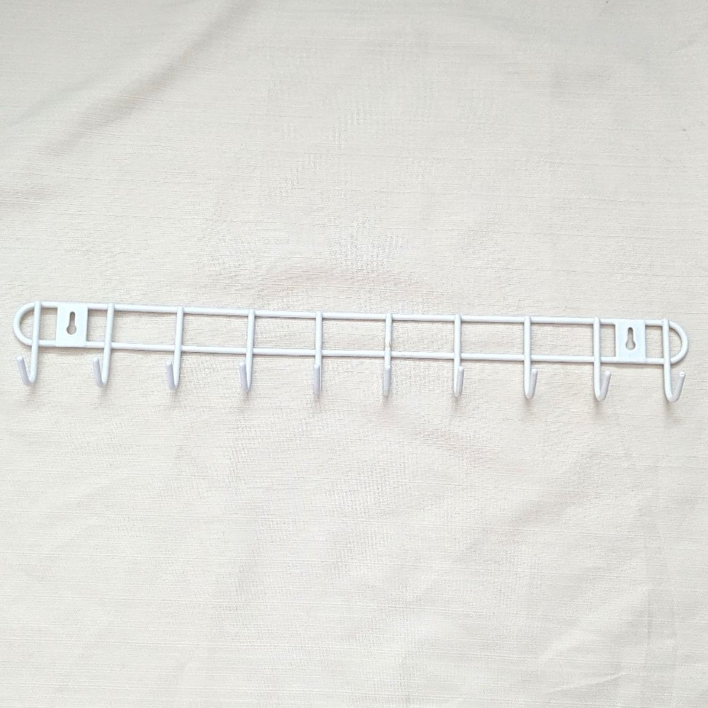 Spectrum Diversified Wall Hook Rack 10 Hooks White